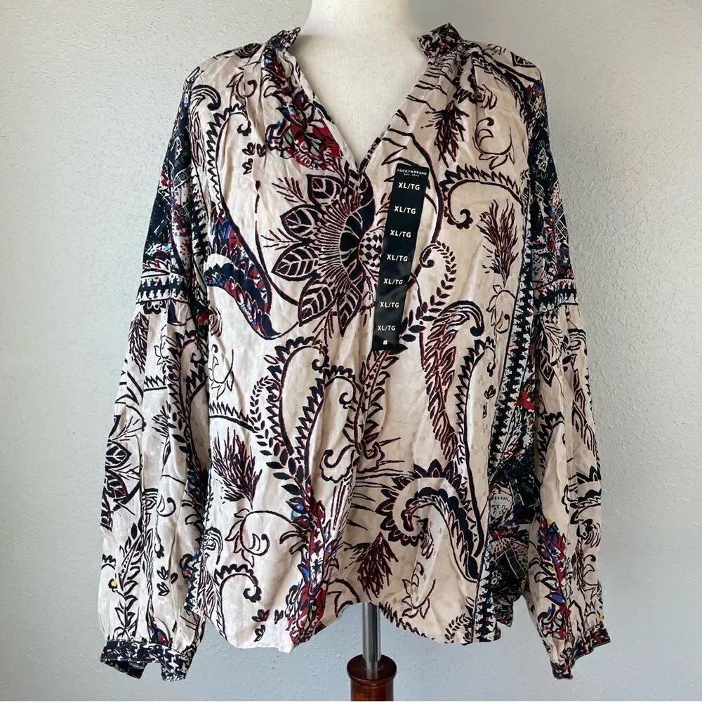 NWT Lucky Brand Boho Tunic Top Size XL